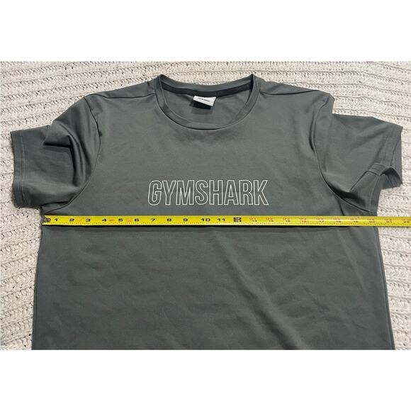 Gymshark Logo T Shirt Mens Large Gray Spell Out A1A3A Tee Short Sleeve Spell Out - Picture 4 of 7